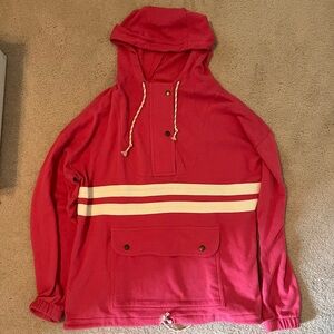 Faherty Pink Striped Sweatshirt